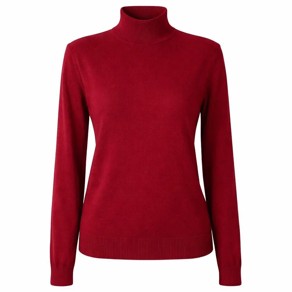 DESIGNERS ORIGINALS Luxelon Mock Neck Acrylic Red Sweater Size Large (40)